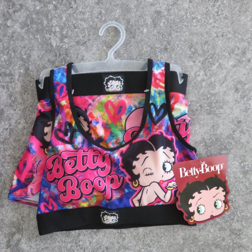 (#104) Betty Boop Sports Bra & Boy Short 2 Piece Underwear/Pajamas Set